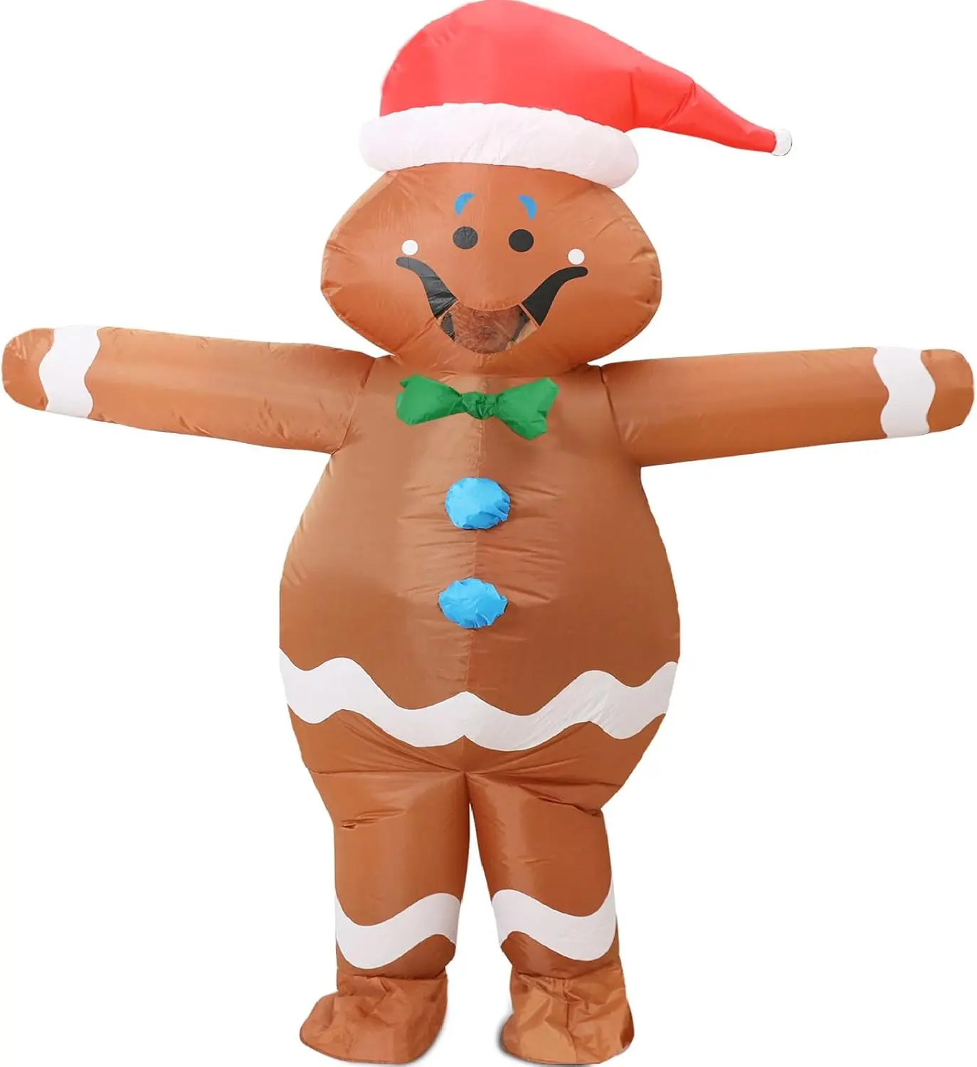 FWV Christmas Costume Gingerbread Inflatable,Gingerbread Man Costume Blow up Funny Christmas Inflatable, Onesies Giant Xmas Costumes for Women