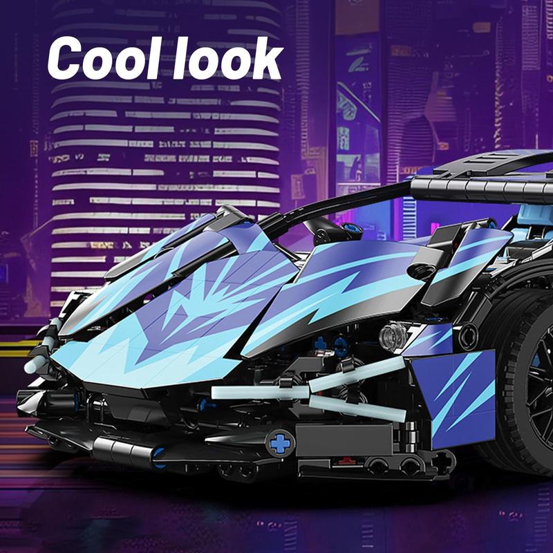 Remote Control Car Building Set 1:14 Technical Sports Racing Car Kit with Realistic Details & Scissor Doors Toys Gift for Adults Boys Age 12+ 1314 PCS