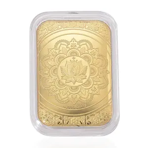 24K Yellow Gold Lotus Mandala Art Embossed Sheet 10mg