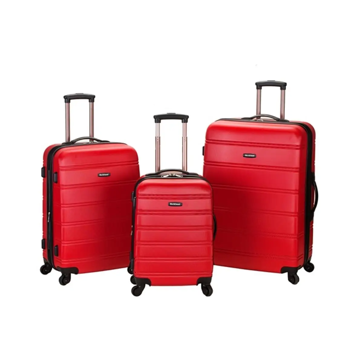 Rockland Luggage Set, Melbourne 3-Piece Hardside ABS, Expandable for Travel with 8 Spinner Wheels, Hardside Luggage, Expandable Luggage Set