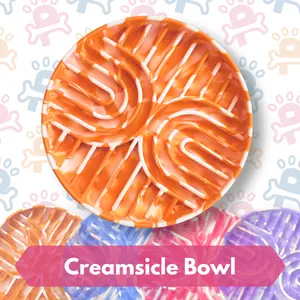 Orange Creamsicle Slow Feeder Bowl for Cats and Dogs | Pet Feeding Bowl | Slow Feeder Enrichment