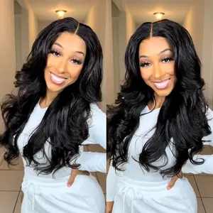 Bleached Knots Yaki Body Wave Glueless Human Hair Wigs With Drawstring Butterfly Cut Body Wave 7x5 Lace Wear Go Wigs 180% Density Pre Styled Human Hair Lace Wigs #Summervibes