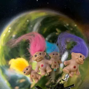 (5 Pack) Troll Inspired Rave Sprout Clip, Good Luck Festival Charm, EDM accessory, Plur Kandi Sprout by The Bass Bead Co Collectible Soft Animal Collectible Figure Vinyl Collector Set