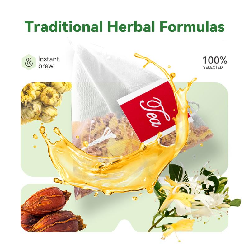 Kreain Nature 5 Cooling Herbal Tea with Chicory, Gardenia, Orange Peel & Chrysanthemum | Quick & Refreshing | 12 Tea Bags Healthy Nature Beverage