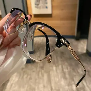 Women's Blue Light Glasses - Extra Large Square Frame, Gold Accents, Lightweight and Stylish, Suitable for Digital Screens, Includes Protective Case, Blue Light Protection, Screen Time Protection, Elegant Glasses, Durable Glasses