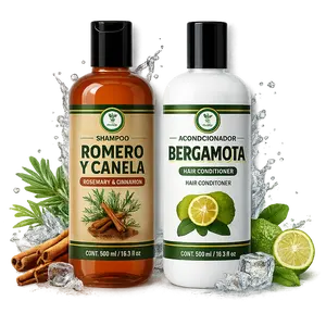 VIRAL Shampoo Romero Sábila & Canela & Acondicionador Bergamota - 16.9 fl oz Each - Premium Hair Care Set - Nutrient-Rich Formula for All Hair Types - Gentle Herbal Formula - Sulfate-Free - Natural Shine & Strength - Daily Use - 500 ml Each