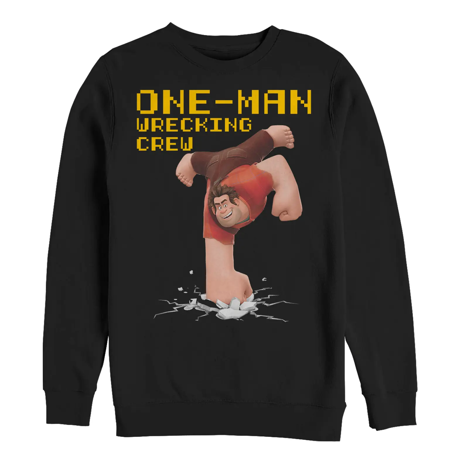Men's Ralph Breaks the Internet Wrecking Crew Graphic Sweatshirt, Casual Fashion Apparel, Pull-On Design, Hang Dry Care