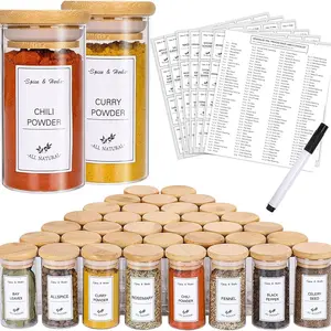 1 Set 192 Piece Kitchen Food Labels Kit, Kitchen Organization, Includes All Natural Spice Jar Tags & Glass Bottle Stickers, Food Classification Labels (bottles Not Included)
