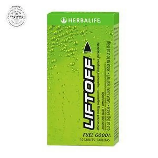 Herbalife Liftoff Lemon Lime 10 Tablets Effervescent Energy Drink Mix with Caffeine Vitamin C & B Complex for Mental Alertness