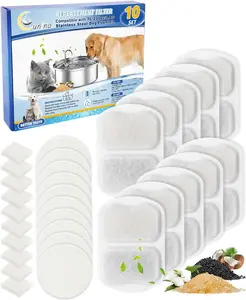 Dog Water Filter Replacement, 10 Set Dog Water Bowl Filters, Pet Water Filter Compatible with oneisall 7L/230oz/1.8G Stainless Steel Dog Water Fountain