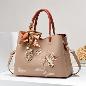 floral pattern Chinese-style embroidered handbag for women shoulder bag crossbody for girl elegant for gift large capacity multi-compartment versatile bag commuter messenger bag for work office travel gift ideas