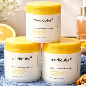 Medicube Kojic Acid Turmeric Pad, Brightening Toner Pads with 3% Glycolic Acid, Dark Spot & Hyperpigmentation Treatment, 70 Count