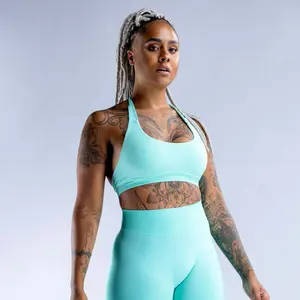 Sexy Halter Neck Beautiful Back High Waist Peach Sports Bras Shorts Suit Pilates Gathering Yoga Vest Training Fitness Bra Sets