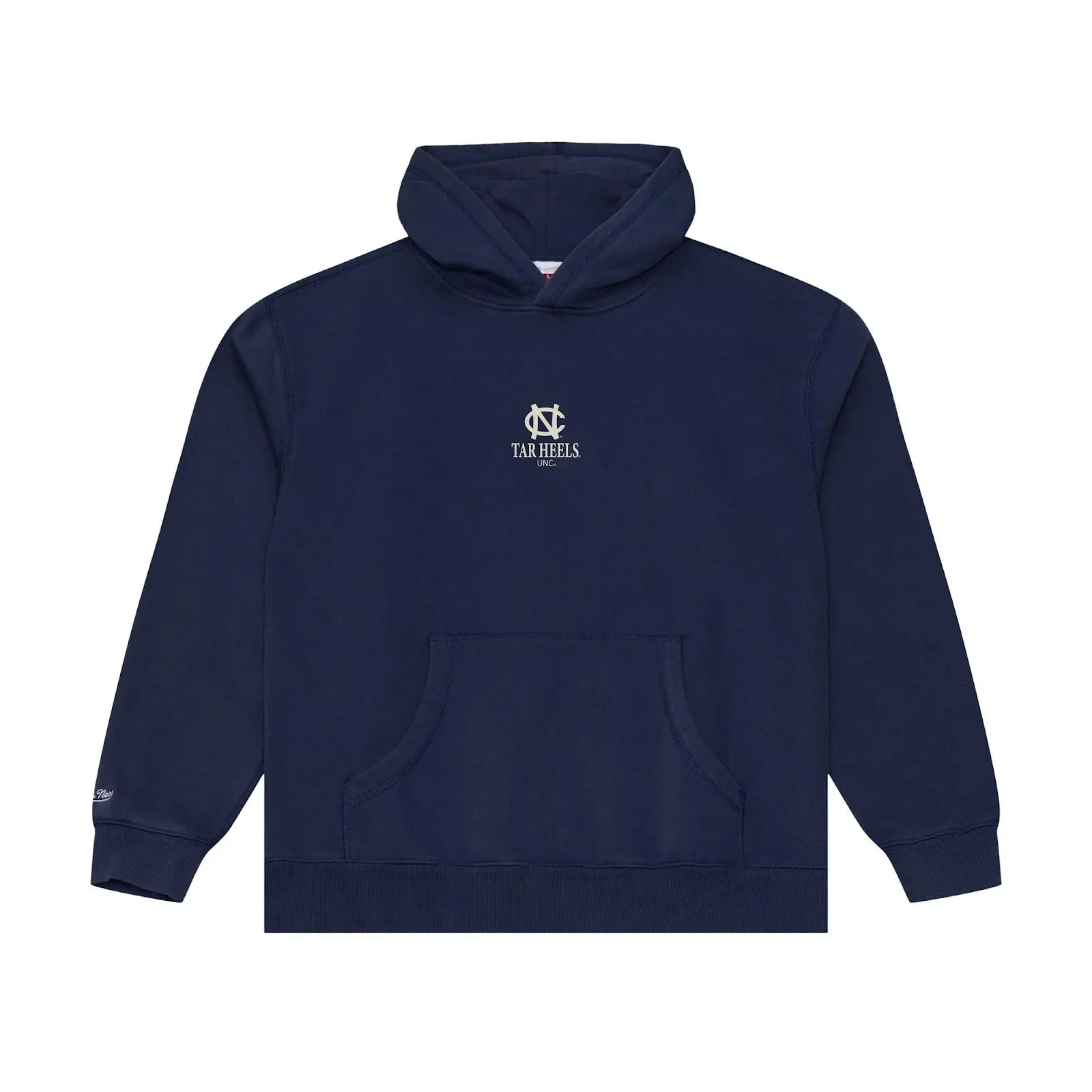 North Carolina Tar Heels Navy Core Essentials Fleece Hoodie NCAA Throwback Sweatshirt Vintage Fan Gear Mitchell & Ness