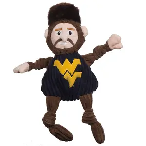 West Virginia University Mountaineer Knottie Plush Dog Toy with Tuffut Technology - Small or Large Size