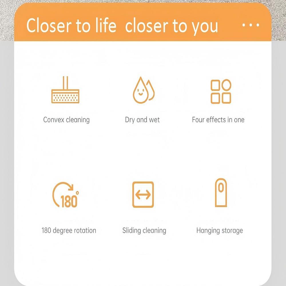 Multifunctional 4-in-1 Magic Broom | Floor Scraper & Hair Sweeper Brush for Kitchen, Bathroom & Carpet