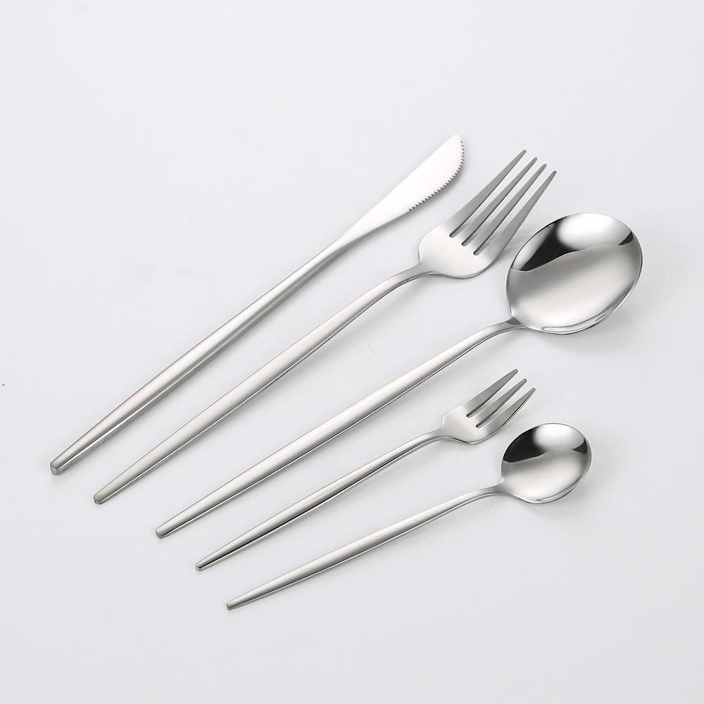 30PCS Silverware Set, Stainless Steel Portuguese Knife Fork Spoon Flatware Set, Suitable for Family Gatherings, Holiday Parties, Wedding Essentials Tableware Kit Stylish