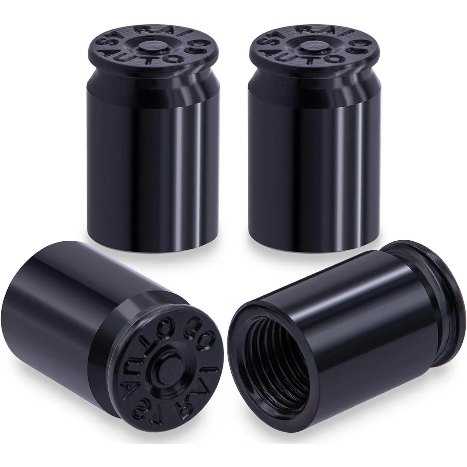 4PCS Bullet Shell Tire Valve Stem Caps, Aluminum Alloy Car Air Stem Cap, Universal Dustproof Tire Valve Stem Covers for Cars, SUV, Trucks, Bikes, Motorcycles, Bicycles
