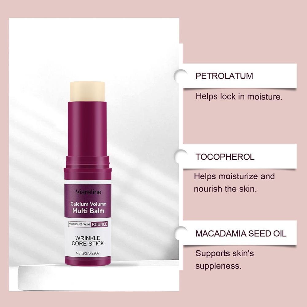 Calcium Volume Multi Balm Stick, Anti-Wrinkle Hydrating Solid Moisturizer for Dry & Sensitive Skin