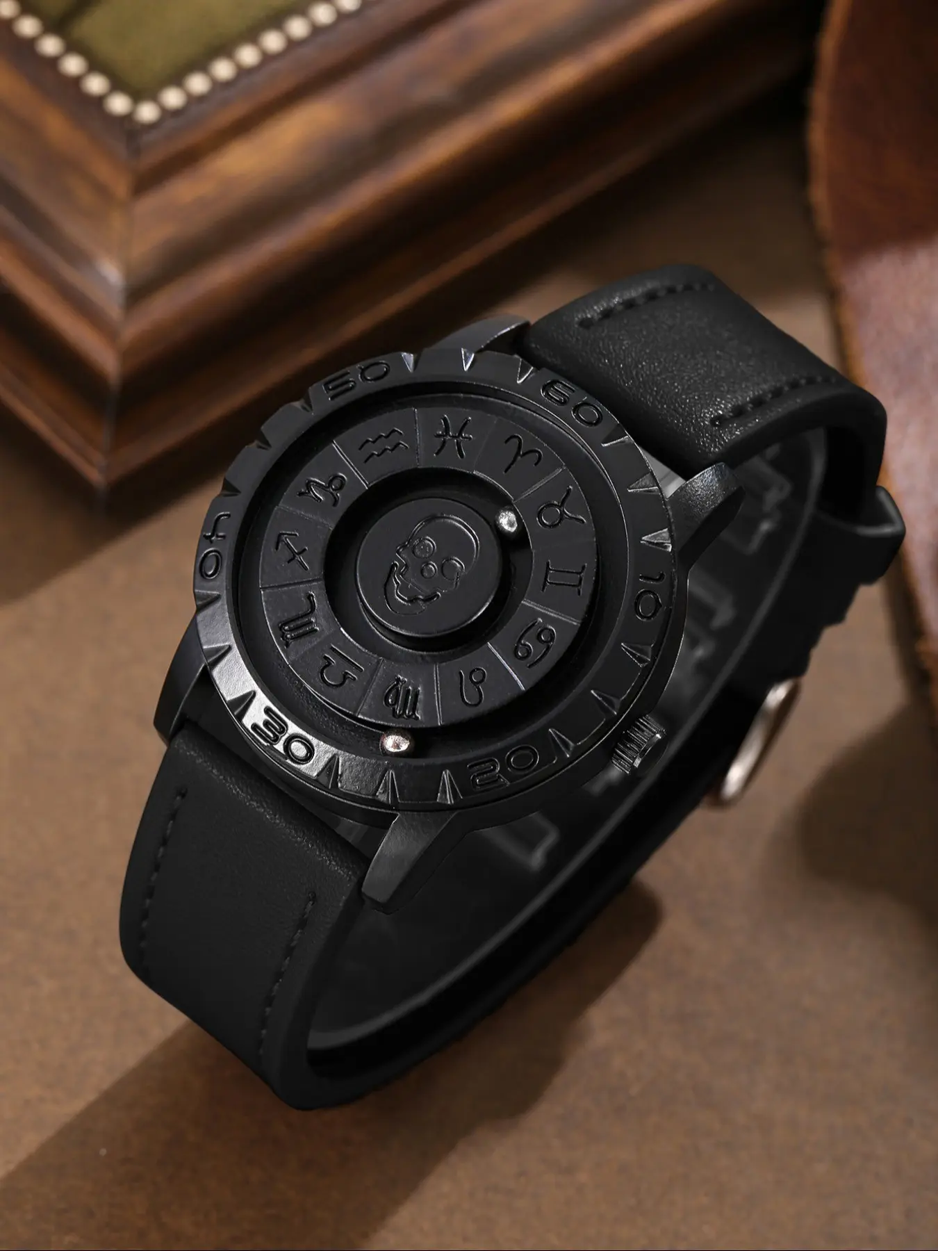 Men's High-Quality Quartz Watch, Skull Magnetic Float Design, Perfect Gift for Holidays, Business Style, All Seasons Wear, Analog Watches, Quartz Wristwatch, Business Fashion Watch