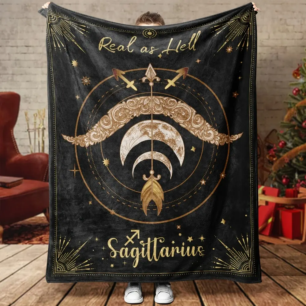 Sagittarius Zodiac Blanket   Soft Funny Throw Blanket Cozy Lightweight Plush Portable Cover Blanket For Sofa,Warm Gift For Birthday,Christmas,Multiple Blanket