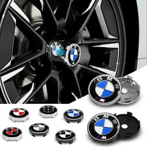 4Pcs 60mm Car Styling Wheel Center Hub Caps Stickers Car Decals Vehicle Decoration Badge For BMW M F10 F20 E46 E60 E90 E70 E39 Rim Cover Emblem Accessories