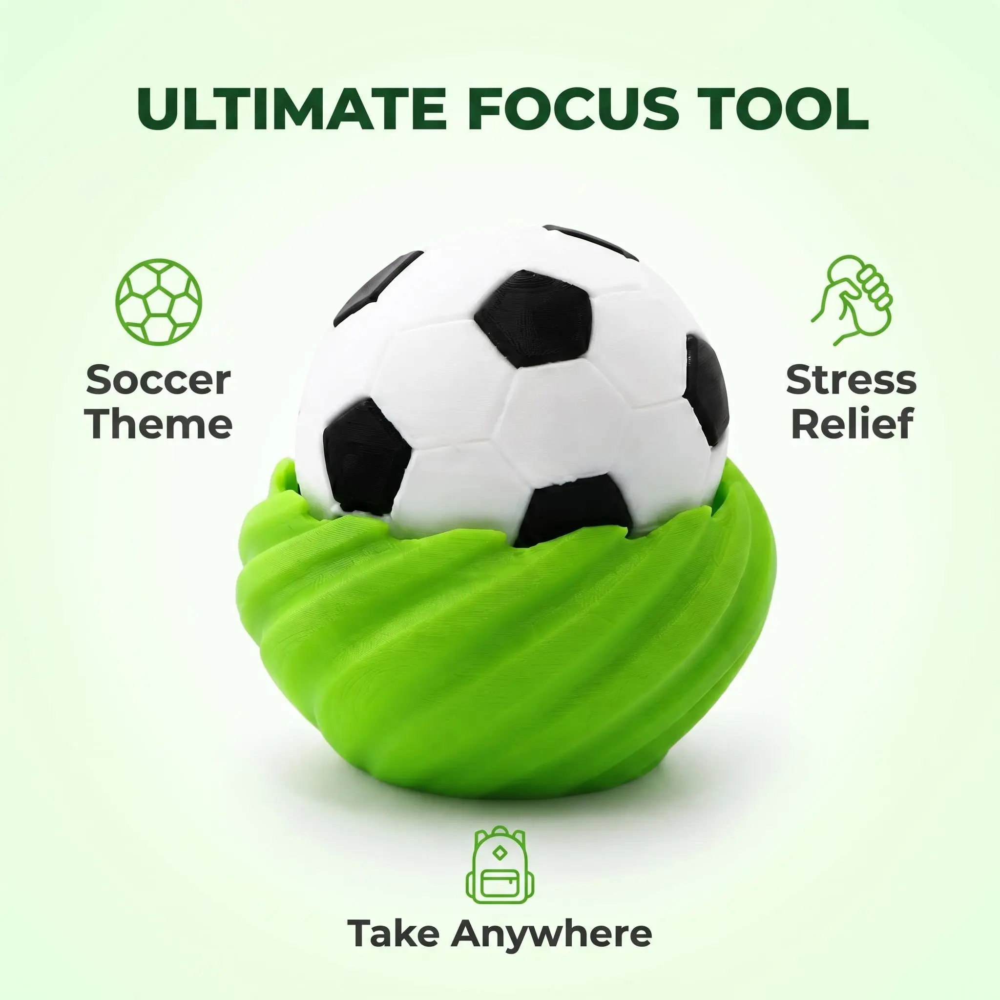Buy 1 Get 1 Free 3D Printed Soccer Fidget Clicker Toy Set – Stress Relief Sensory Fidget with Crisp Mechanical Switch, Portable Anxiety-Relief Desk Toy for Kids & Adults, Focus & Relaxation Tool for Office, School & Travel Use