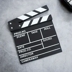 Wooden Movie Clapperboard Hollywood Film Prop Accessories, Creative Desktop Decor Photography Tool, High-Quality Wooden Design