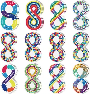 120 count  Sensory Stickers Textured Strips Tactile Rough Calm Sensory Stickers Adhesive Tactile Number 8 Shape Fidget Tool for Classroom Desk Adults Teens  (Multicolour)