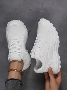 Women's Low-Top Floral Running Shoes, Casual Comfortable Breathable Sneakers, Lightweight Design, Round Toe Lace-Up Flats for All Seasons