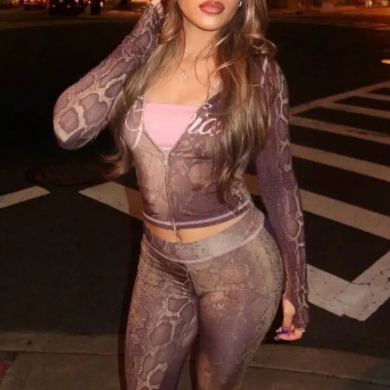Women's Premium 'Gia' purple and gray snakeskin print set #gia #iamgia #giaset #famgia #giasets