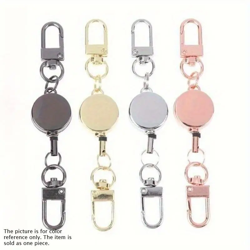 Easy-pull cord retractable keychain elastic keychain sports retractable key ring Fashionable Alloy Keychain Stylish Keyring