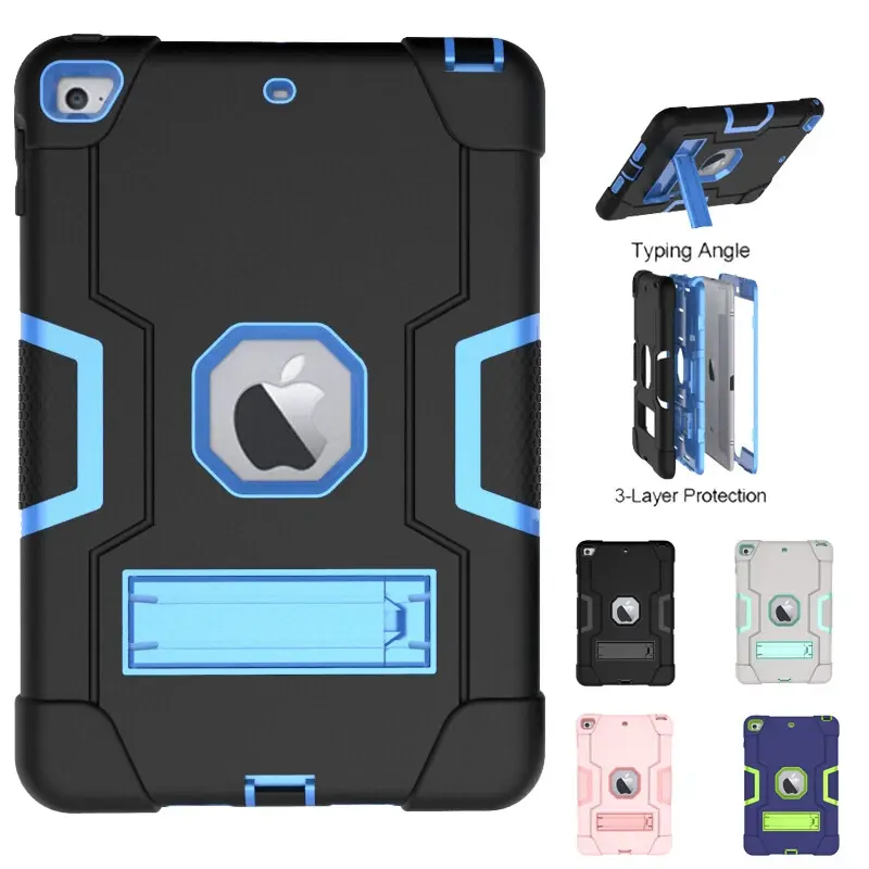 Ipad Case, Heavy Duty Case Stand Cover for iPad 2nd 3rd 4th 5th 6th 7th 9th Gen