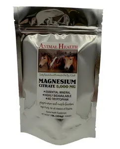 Lot Bundle of 1 lb Animal Health Magnesium Citrate 5000 MG Essential Mineral Highly Bioavailable No Tryptophan Equine Health Supplement