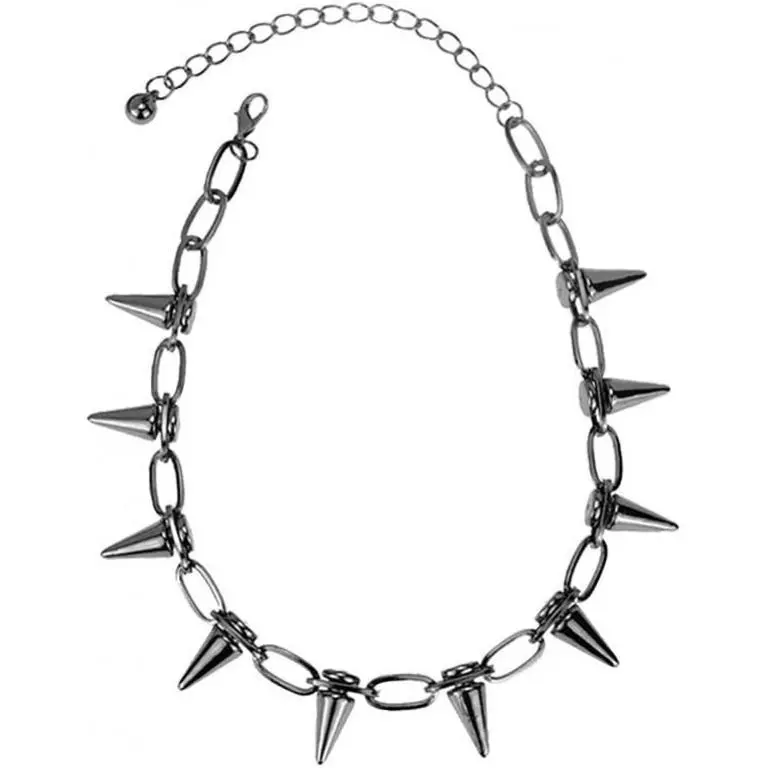 Punk Spike Chokers Goth Necklaces Mens Chain Choker Collar Punk Streetwear Handmade Adjustable Vintage Rivet Jewelry for Women Girls Choker