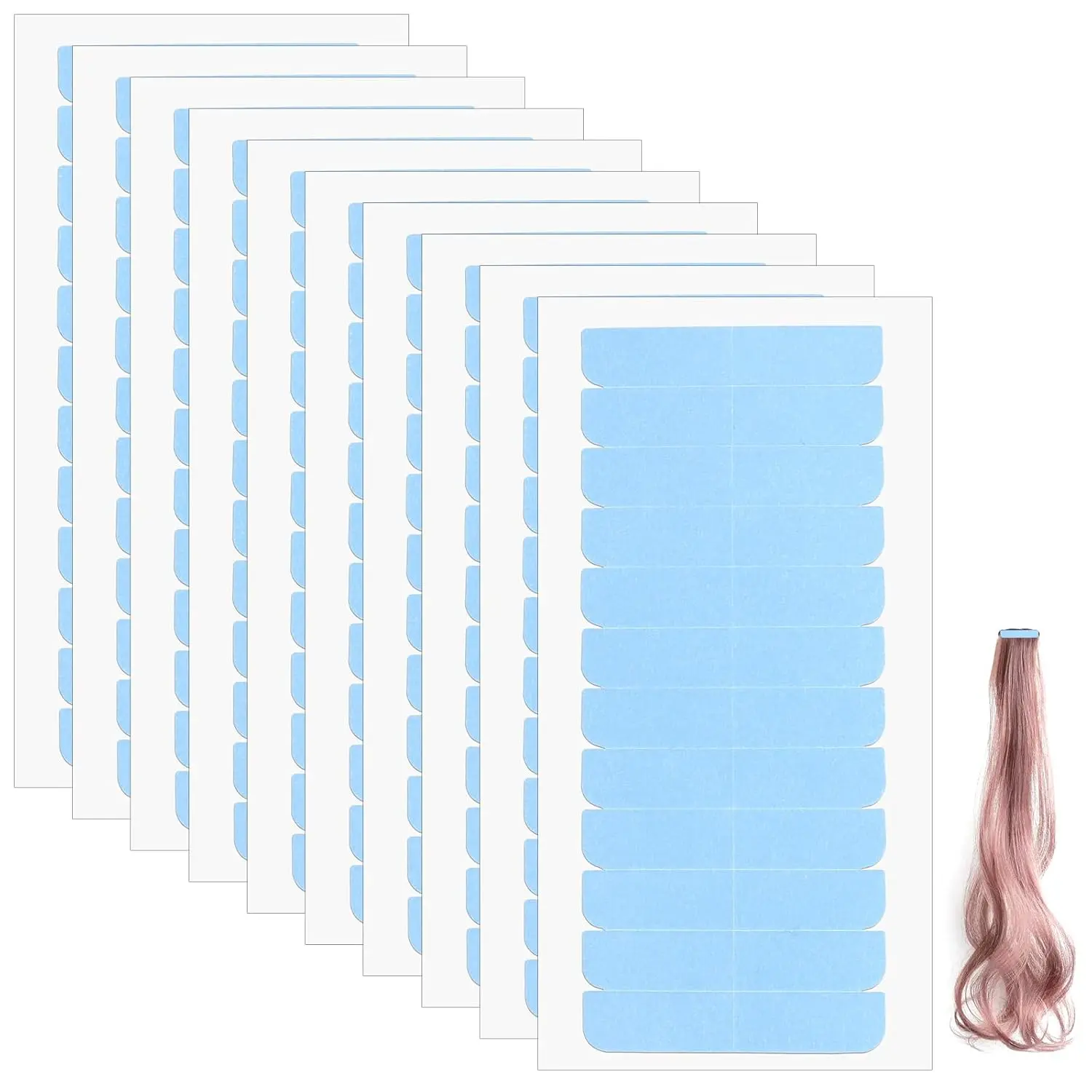 120 count Adhesive Replacement Tape for Hair,Hair Extension Tape,Extensions Invisible  Double Sided Hair Tape,Tape in Human Hair Extensions Wig Tape Beauty Tools(Blue)