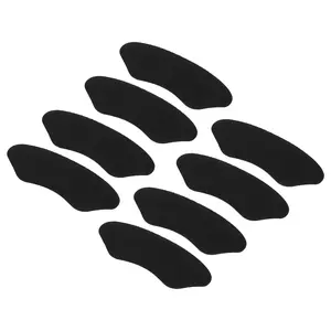 Unique Bargains 8Pcs Silicone Heel Support Cup Pads, Silicone Cushion Orthotic Insole Plantar Care Heel Pads, PU Black