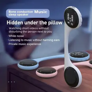 Bone Conduction Sleep Speaker, 300mAh Low Power Design, Stereo Sound Discreet Nightscape Audio Headset, USB-C Input, Bedside Use, Multi-Device Compatible, No Adapter Included