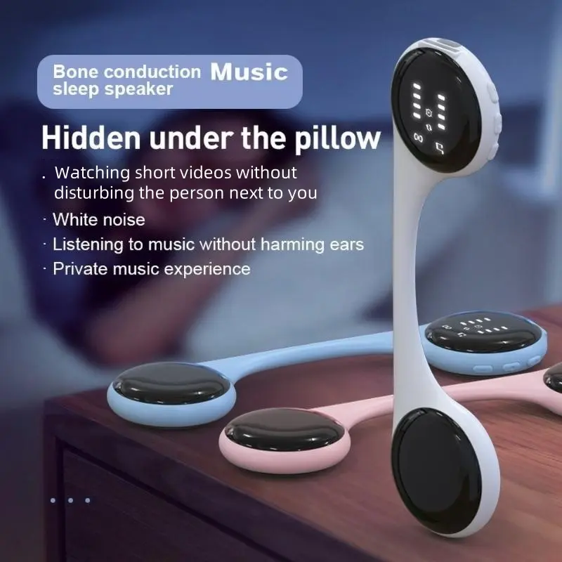 Bone Conduction Sleep Speaker - Stereo Sound Discreet Audio Headset for Listening to Music, 300mAh Low-Power Design, USB Type-C Input, Bedside Use, Multi-Device Compatible, Private Music Experience (No Adapter Included)