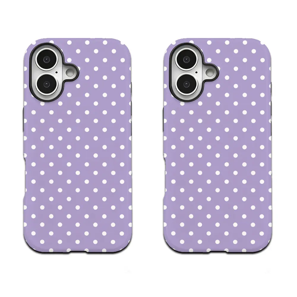 Purple polka dot phone case Cover for iphone 17 phone case 16 pro max 15 Plus 14 13 12 11 Cute, clear, military-grade, high-end, durable, shockproof, and drop-resistant 2-in-1 glossy phone case