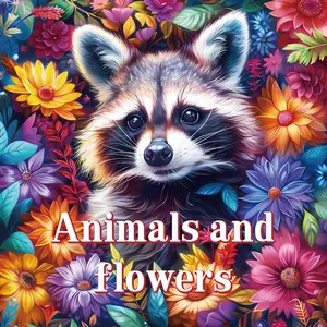 Innovative Adult Coloring Book with Animal & Flower Themes, Stress Relief, High-Quality Thick Paper, Perfect Gift for Ages 14+