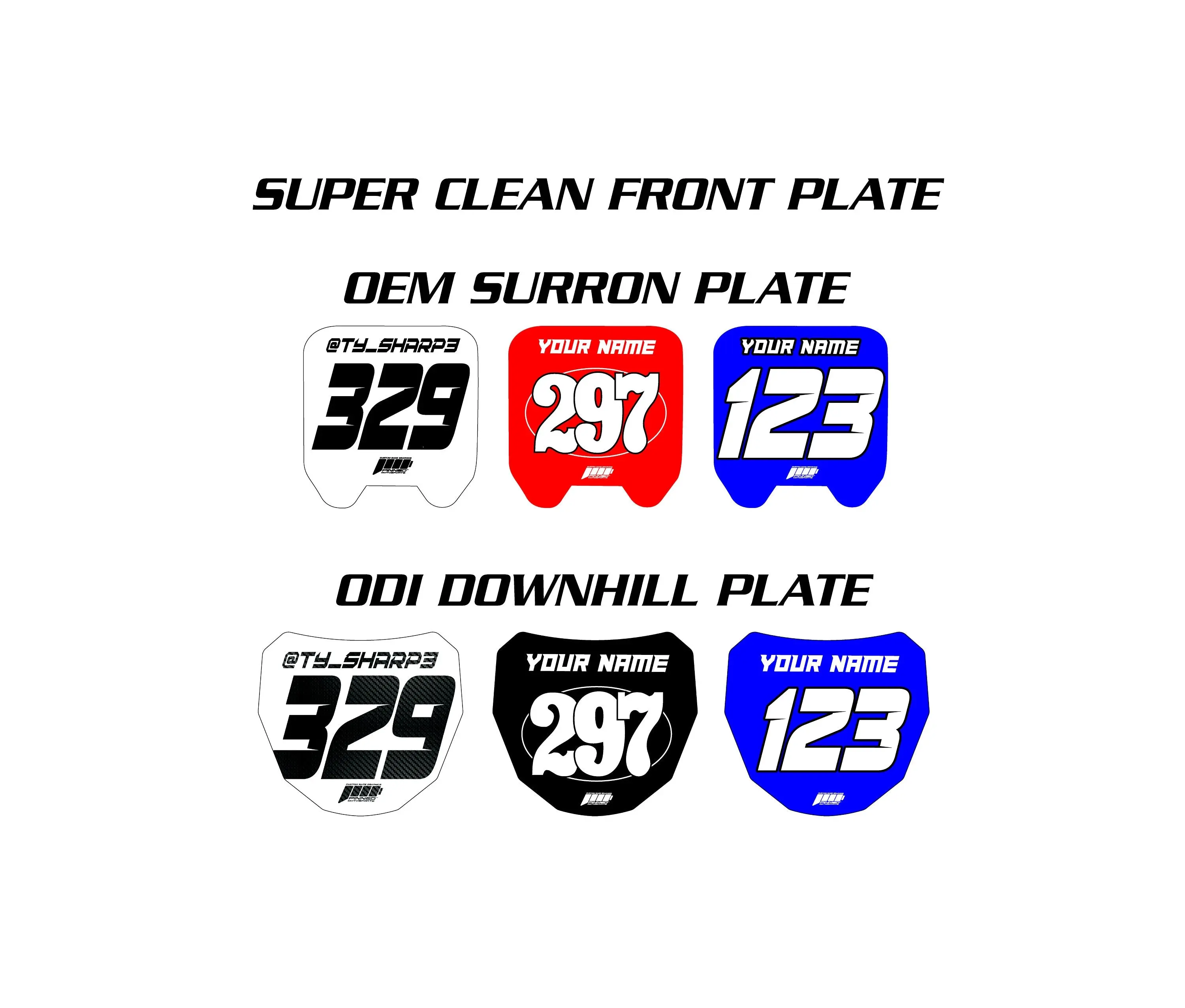 Super Clean Surron / ODI Front Plate Decals