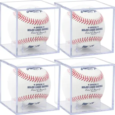 12 each Baseball Dsplay Case Acrylc Baseball Cube Clear Storage Case