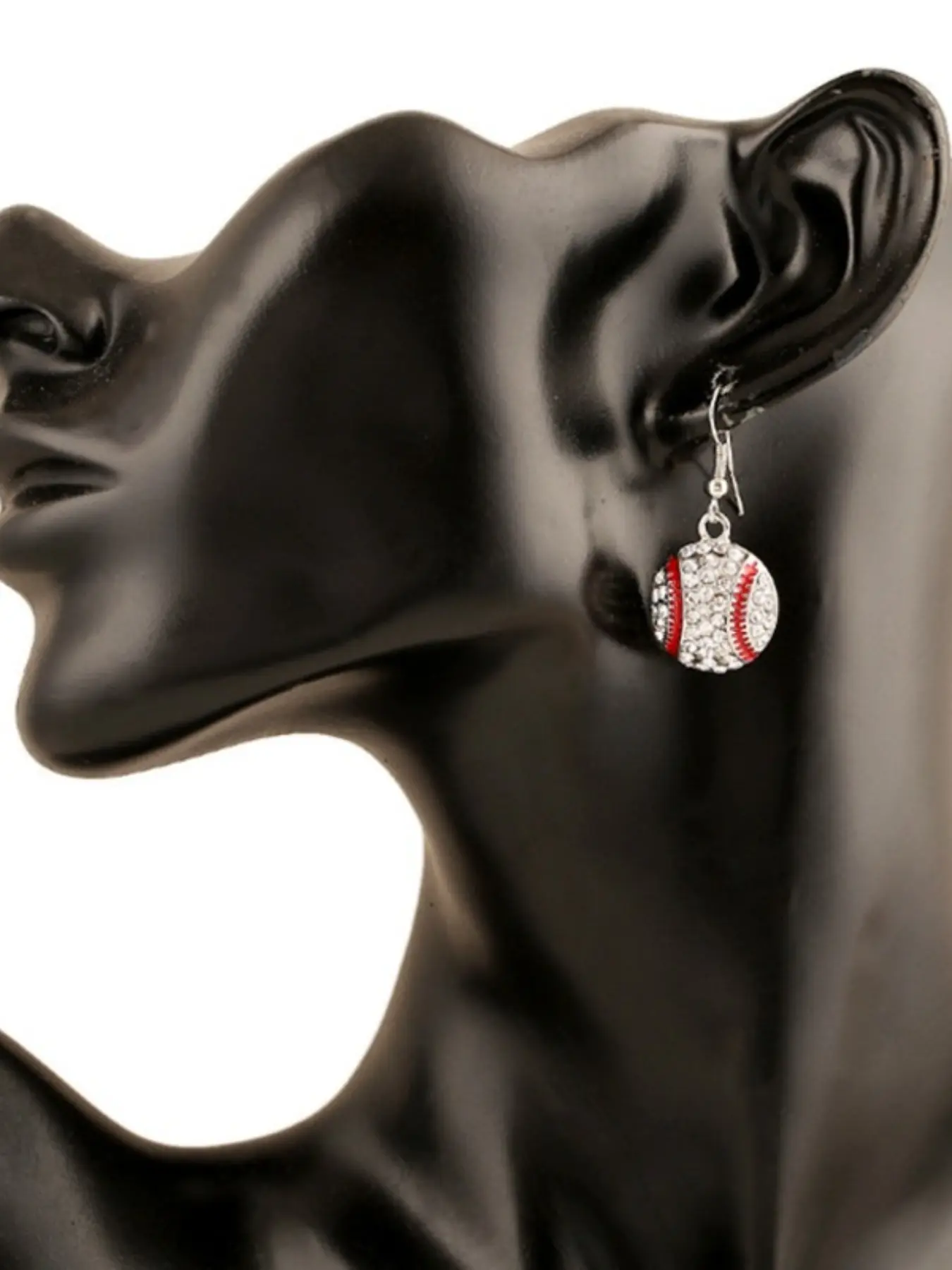 Cross-border Hot-selling Ball-shaped Earrings: European and American Fashion Classic Crystal Pendant Earrings with Baseball, Basketball, and Football Cross Dangle Earring Drop Dangle Earrings Dangly Earrings