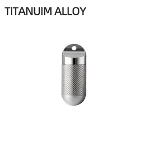 Titanium Alloy Mini Portable Non-Slip Medicine Bottle, Cnc Integral Processing, Waterproof Moisture-Proof Sealed Storage Container