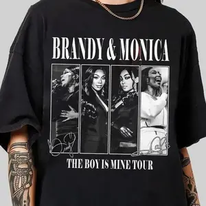 Vintage Brandy and Monica Tour T-Shirt, 90s R&B Graphic Tee, Unisex Cotton Tee, Unisex Cotton T-Shirt, Menswear, Womenswear LRW