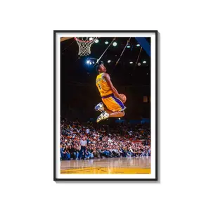 [ SALE UP TO 45% ] Kobe Bryant Dunk Wall Art Print, Lakers Basketball Poster, NBA Legend Sports Decor