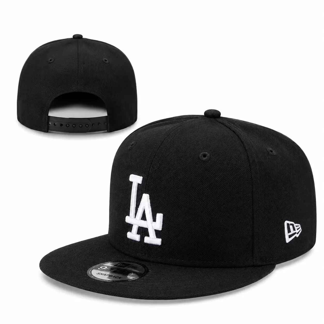 New Era Los Angeles Dodgers Black Flat brim Cap with snapback for Outdoor & Casual Wear