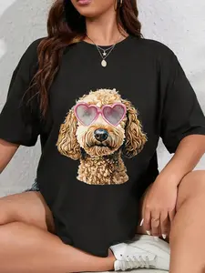 100% Cotton Unisex Goldendoodle Coquette Valentines Day Golden Doodle T-Shirt