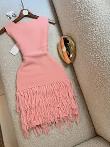 Sexy Lace-Up Knit Women's Sleeveless Dress, Slim-Fitting Bodycon Design, Solid Color Casual Wear, Perfect for Trendy & Stylish Looks